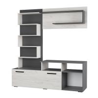 Гостиная Евро графит/дуб крафт белый