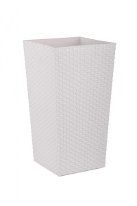 Кашпо Ротанг со вставкой белый  М6825