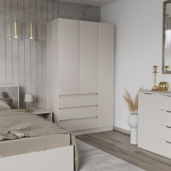 Шкаф Лофт 3дв+3ящ 1200х520х2100 Кашемир