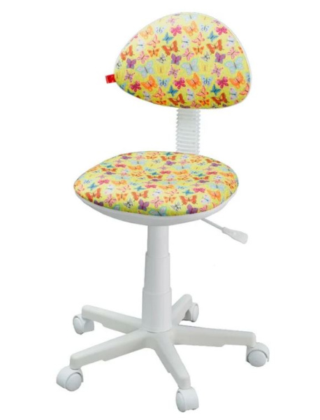 Кресло Логика (пластик WH, PL 540 Ткань, KiD'S, №19(бабочки)