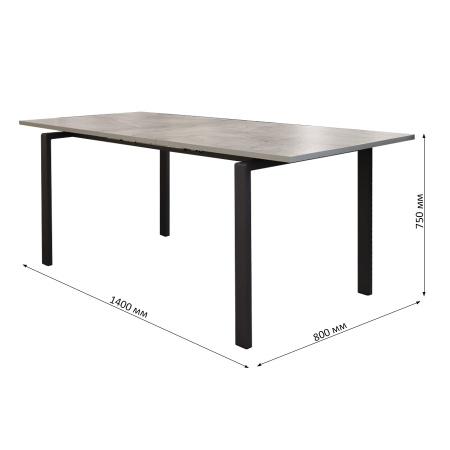 Стол Ареа,1400(+400)*800, металл БЕЛЫЙ+пластик (Бискайская сосна) B2