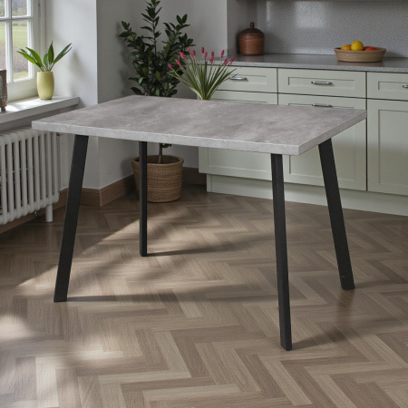 Стол Дублин CRAFT 32 ,1070*700,  нераскладной (ЛДСП Цемент темный) В2/Черный