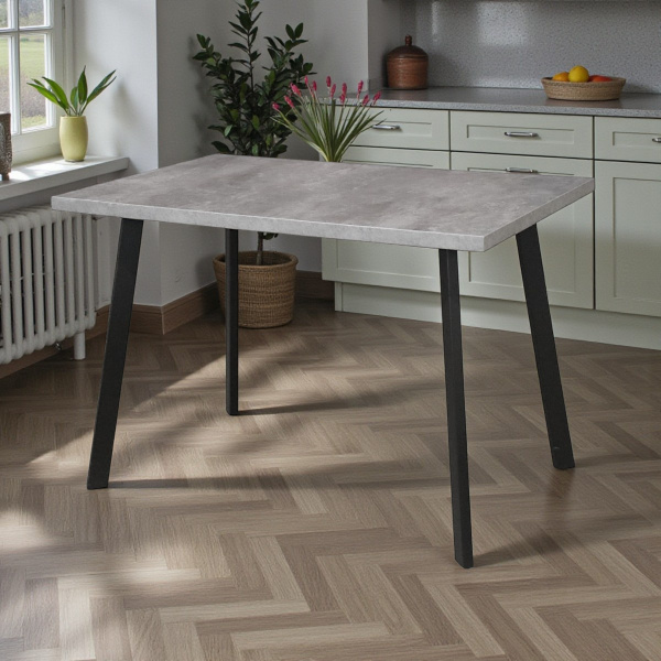 Стол Дублин CRAFT 32 ,1070*700,  нераскладной (ЛДСП Цемент темный) В2/Черный