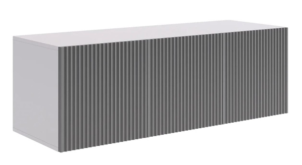 Зефир Антресоль 3дв/119.01/Белое дерево/серый (эмаль)