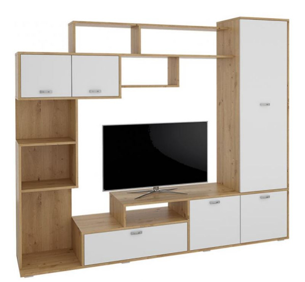 Стенка для гостиной Диско Дуб Дикий/Белый