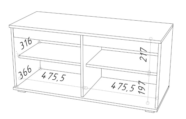 STARK Прихожая тумба для обуви ПТ-100 / Серый Графит