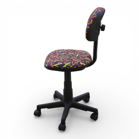 Кресло Логика (пластик WH,Ткань, KiD'S, №16 (карандаши),О,PL 540, б/подл, ролик белый)