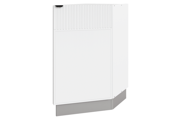 БАРИСТА Шкаф рабочий концевой 45 гр.L300 (1 дв.гл ) ПРАВЫЙ (белый/милк матовый) 