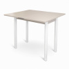 Стол Уют 4 450(+450)*800*750/ ЛДСП Кашемир/Кашемир/опора D50 "труба" белый