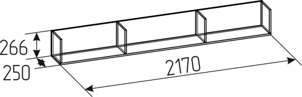 Aurelio 96 Полка навесная Белый-Блеквуд Сатиновый