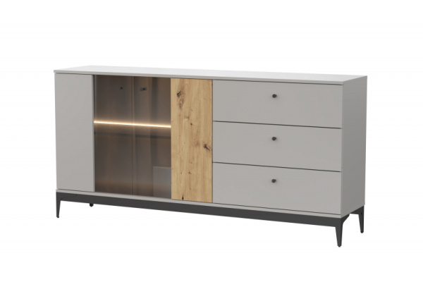 Комод Нордик Холодный серый/Дуб Артизан
