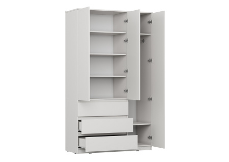 Шкаф ШР-3 Сити с ящиками Белый