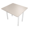 Стол Уют 4 450(+450)*800*750/ ЛДСП Кашемир/Кашемир/опора D50 "труба" белый