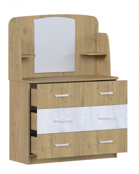 Сицилия Комод с зеркалом Дуб бунрати/ Бетон