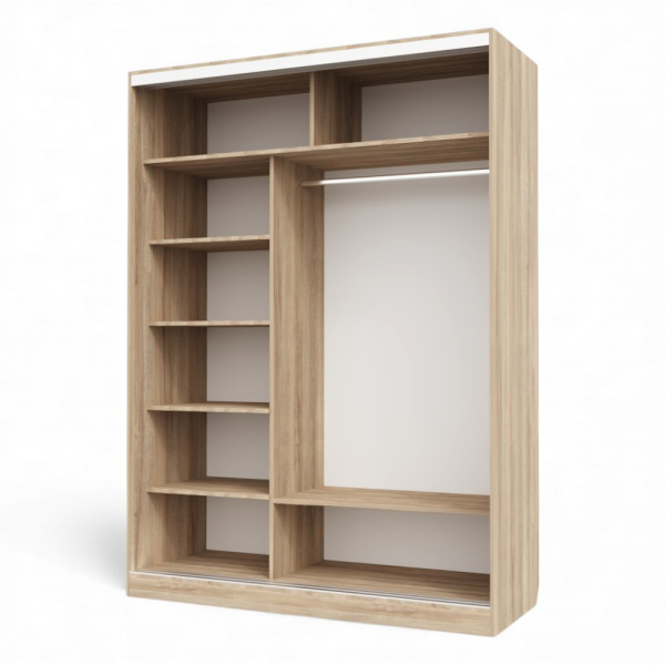 Шкаф-купе БН-61 2дв 160х60х220 Дуб сонома/хром