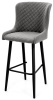 Стул Парма БАРНЫЙ, Т180- светло-серый+нога барная Bh70см 1R38 (черный)